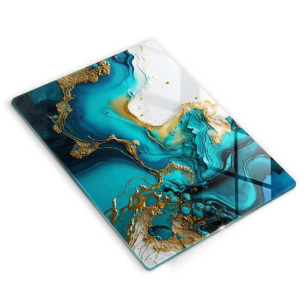 Kitchen countertop cover Turquoise abstraction