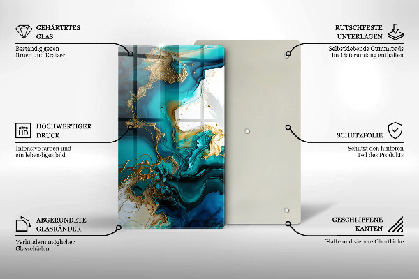 Kitchen countertop cover Turquoise abstraction