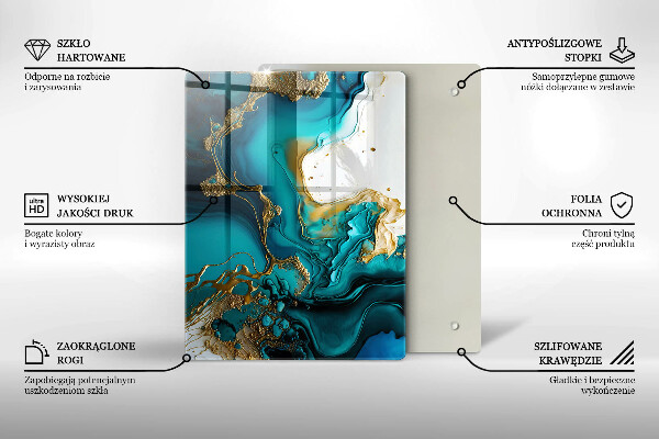 Kitchen countertop cover Turquoise abstraction