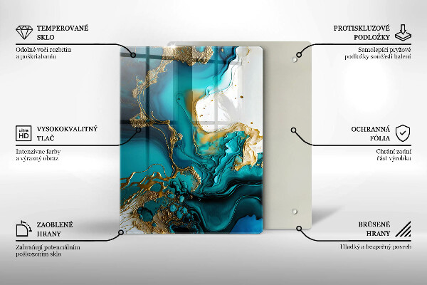 Kitchen countertop cover Turquoise abstraction