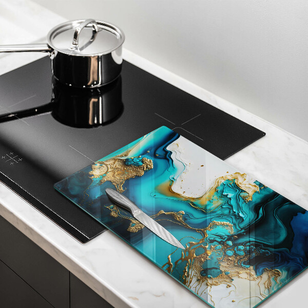 Kitchen countertop cover Turquoise abstraction