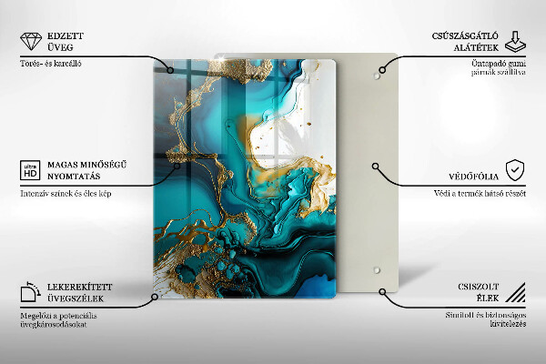 Kitchen countertop cover Turquoise abstraction