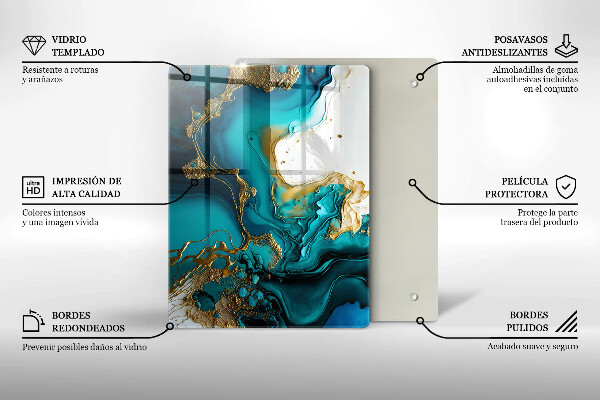 Kitchen countertop cover Turquoise abstraction