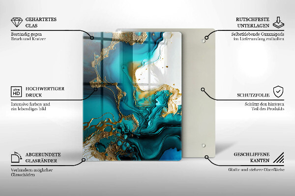 Kitchen countertop cover Turquoise abstraction