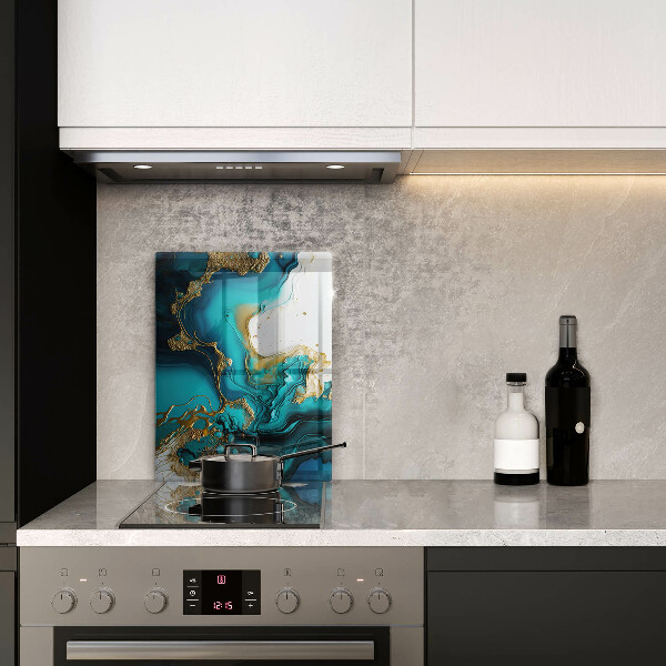 Kitchen countertop cover Turquoise abstraction