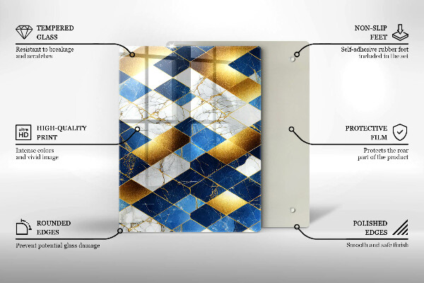 Kitchen countertop cover Golden Rombs Marble