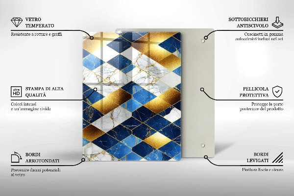 Kitchen countertop cover Golden Rombs Marble