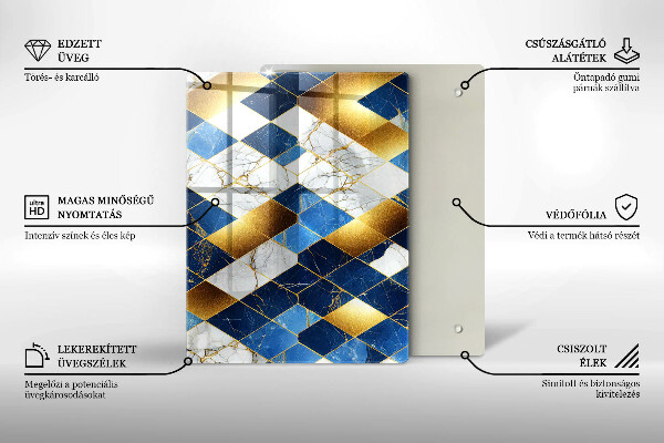 Kitchen countertop cover Golden Rombs Marble