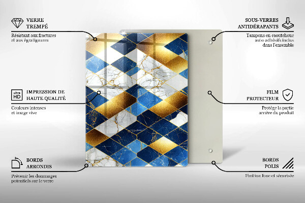 Kitchen countertop cover Golden Rombs Marble