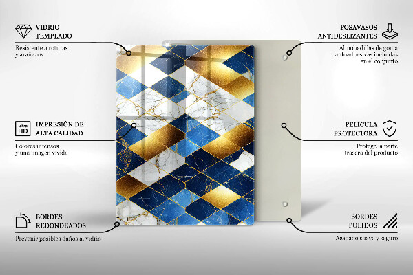 Kitchen countertop cover Golden Rombs Marble