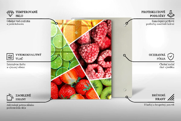 Glass worktop saver Colorful fruit