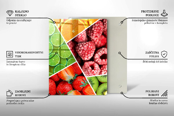 Glass worktop saver Colorful fruit