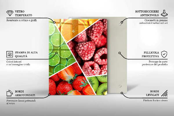 Glass worktop saver Colorful fruit