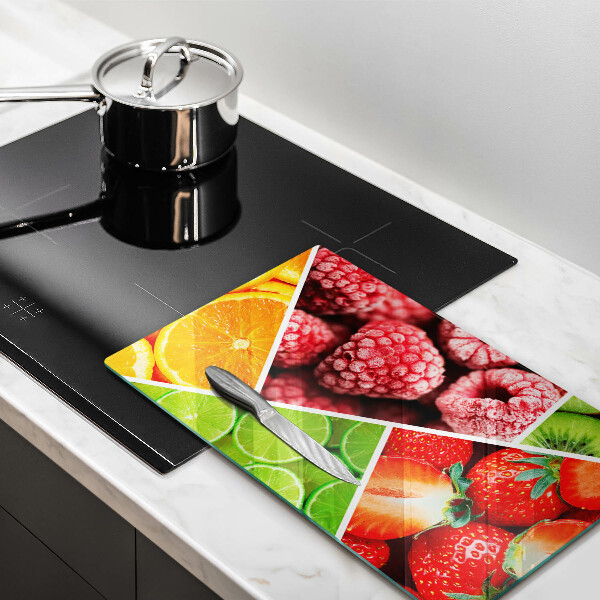 Glass worktop saver Colorful fruit