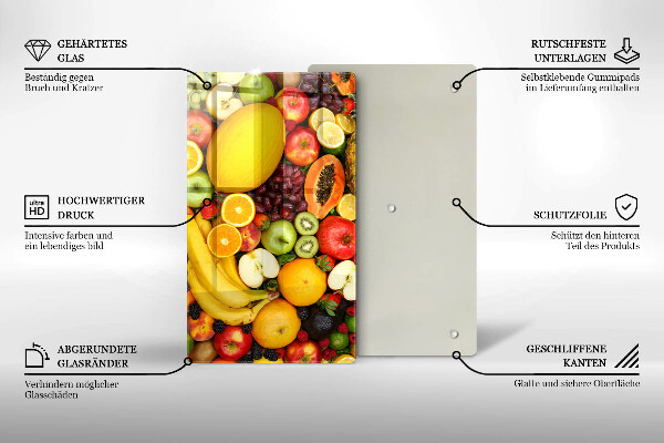Glass worktop saver Fruit collection