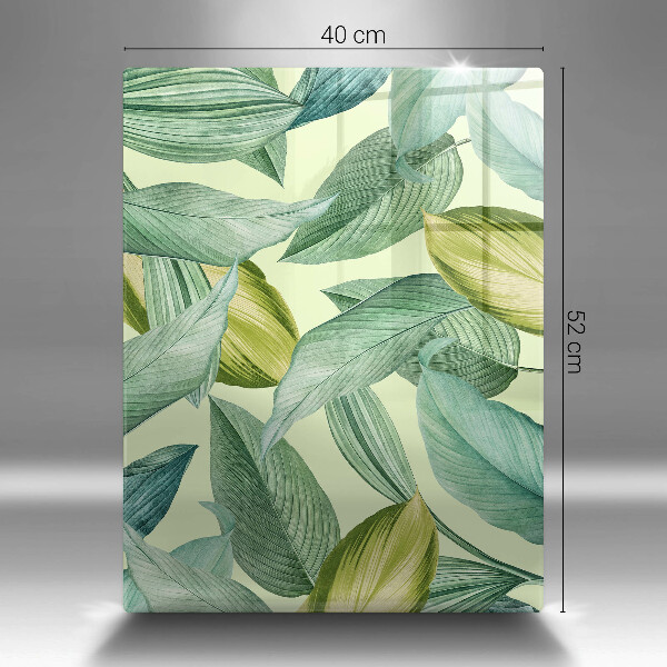 Glass worktop saver Green tropical leaves