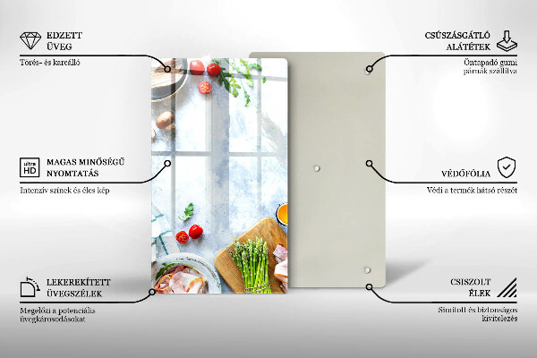 Glass worktop saver Ingredients in the kitchen