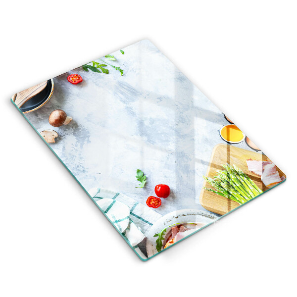 Glass worktop saver Ingredients in the kitchen