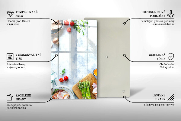Glass worktop saver Ingredients in the kitchen