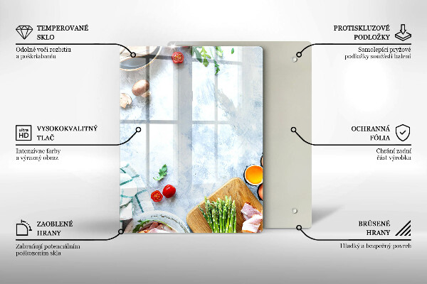 Glass worktop saver Ingredients in the kitchen