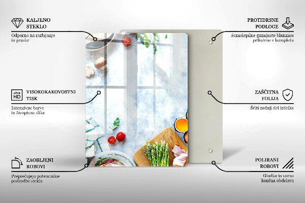 Glass worktop saver Ingredients in the kitchen