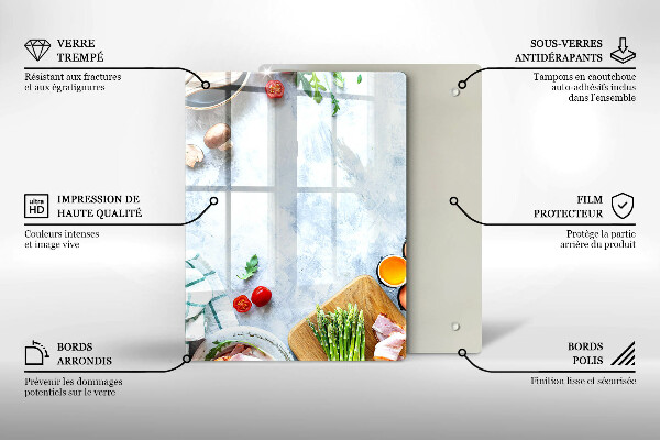 Glass worktop saver Ingredients in the kitchen