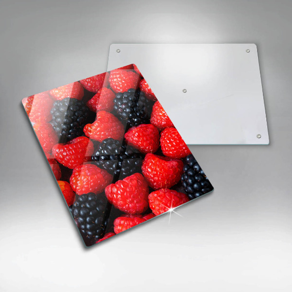 Glass worktop saver Raspberries and blackberries