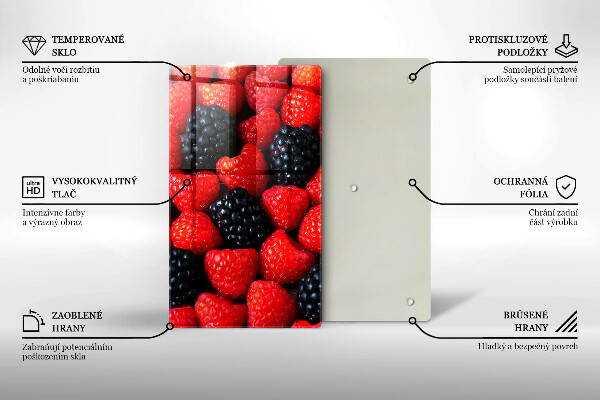 Glass worktop saver Raspberries and blackberries