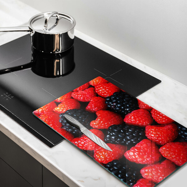 Glass worktop saver Raspberries and blackberries
