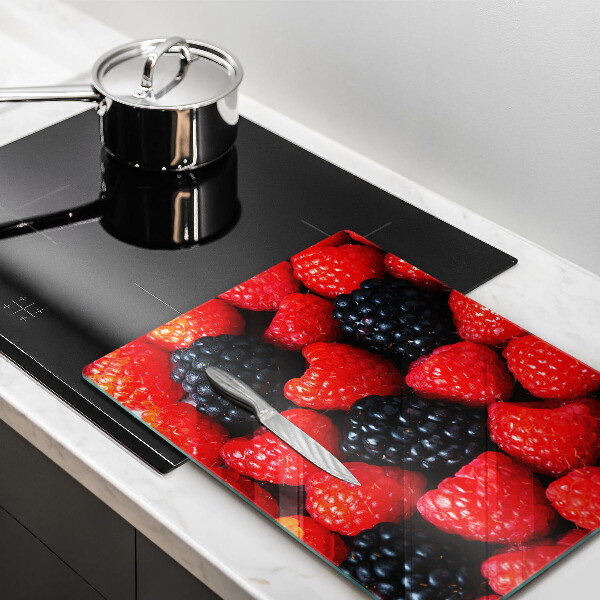 Glass worktop saver Raspberries and blackberries