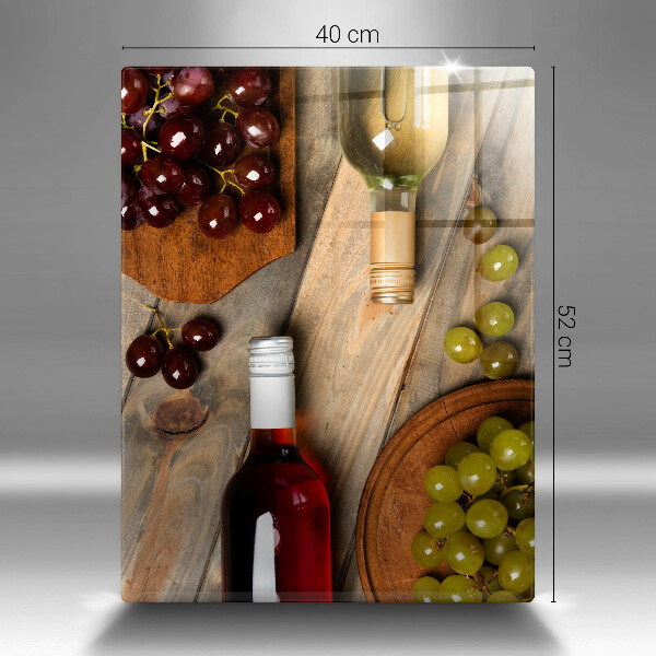 Glass worktop saver Bottles of wine and grapes