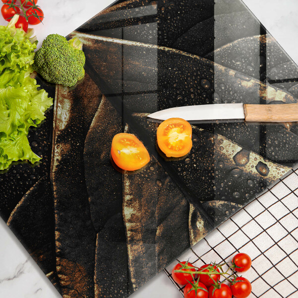 Glass worktop saver Golden leaf