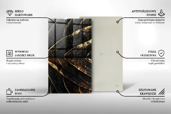 Glass worktop saver Golden leaf