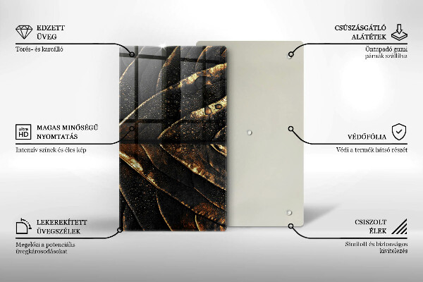 Glass worktop saver Golden leaf