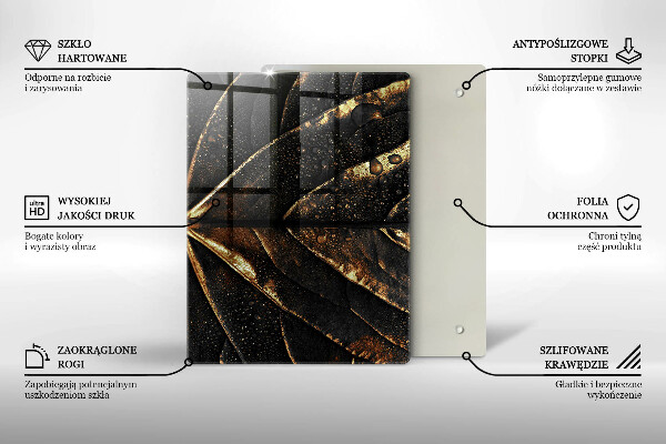 Glass worktop saver Golden leaf