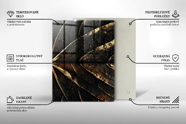 Glass worktop saver Golden leaf