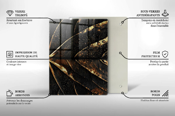 Glass worktop saver Golden leaf