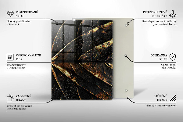 Glass worktop saver Golden leaf