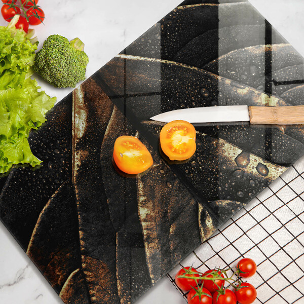 Glass worktop saver Golden leaf