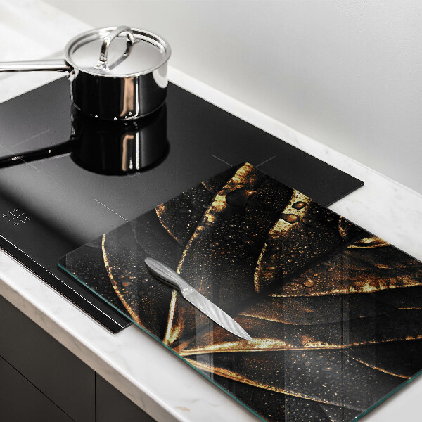 Glass worktop saver Golden leaf