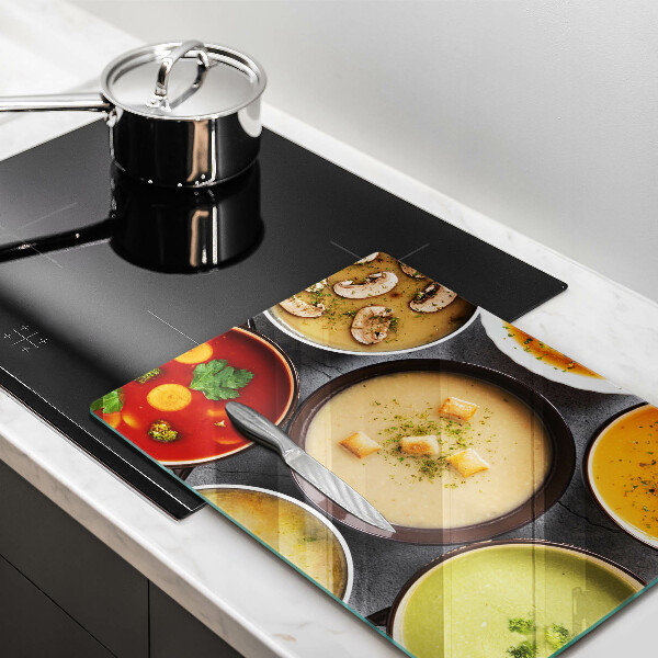 Glass worktop saver Colorful soups