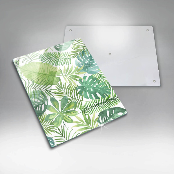 Glass worktop saver Boho watercolors leaves