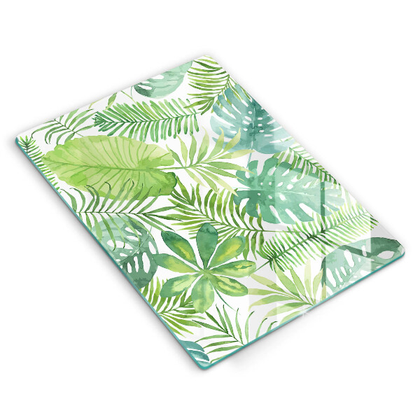 Glass worktop saver Boho watercolors leaves