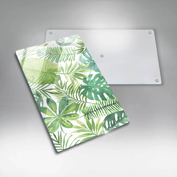 Glass worktop saver Boho watercolors leaves