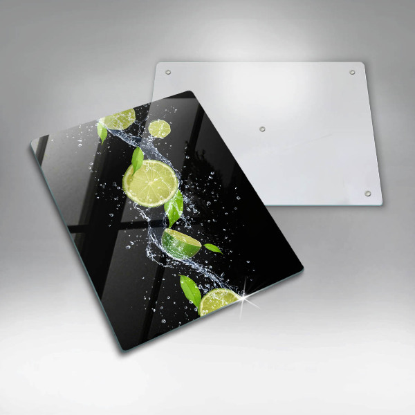 Glass worktop saver Juicy lime in water