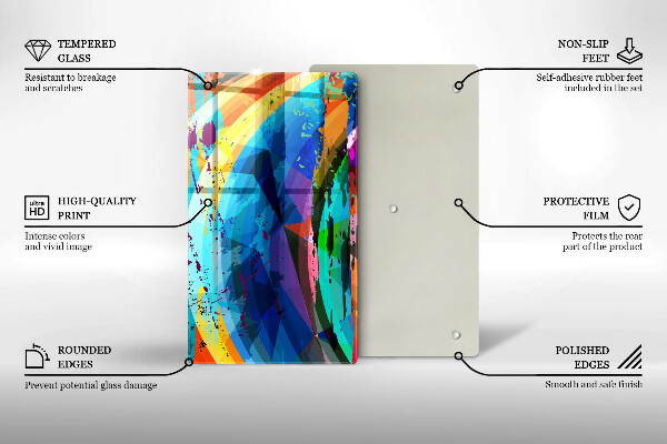 Worktop heat protector Colorful paint stains