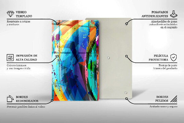 Worktop heat protector Colorful paint stains