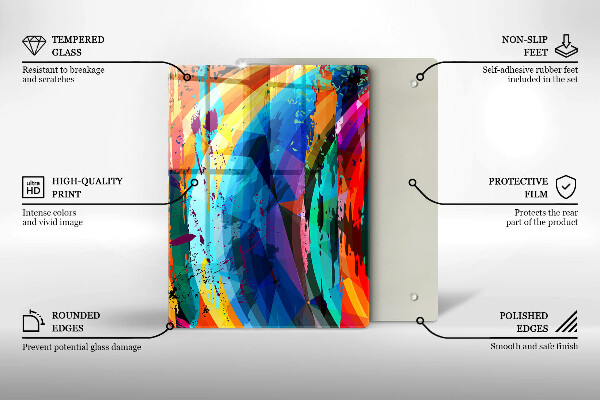 Worktop heat protector Colorful paint stains