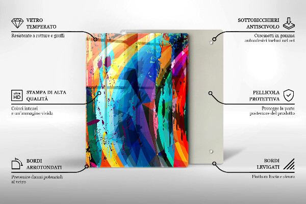 Worktop heat protector Colorful paint stains