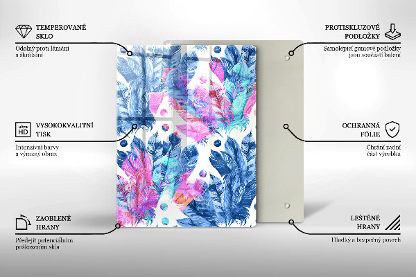 Kitchen countertop cover Illustration of boho feathers